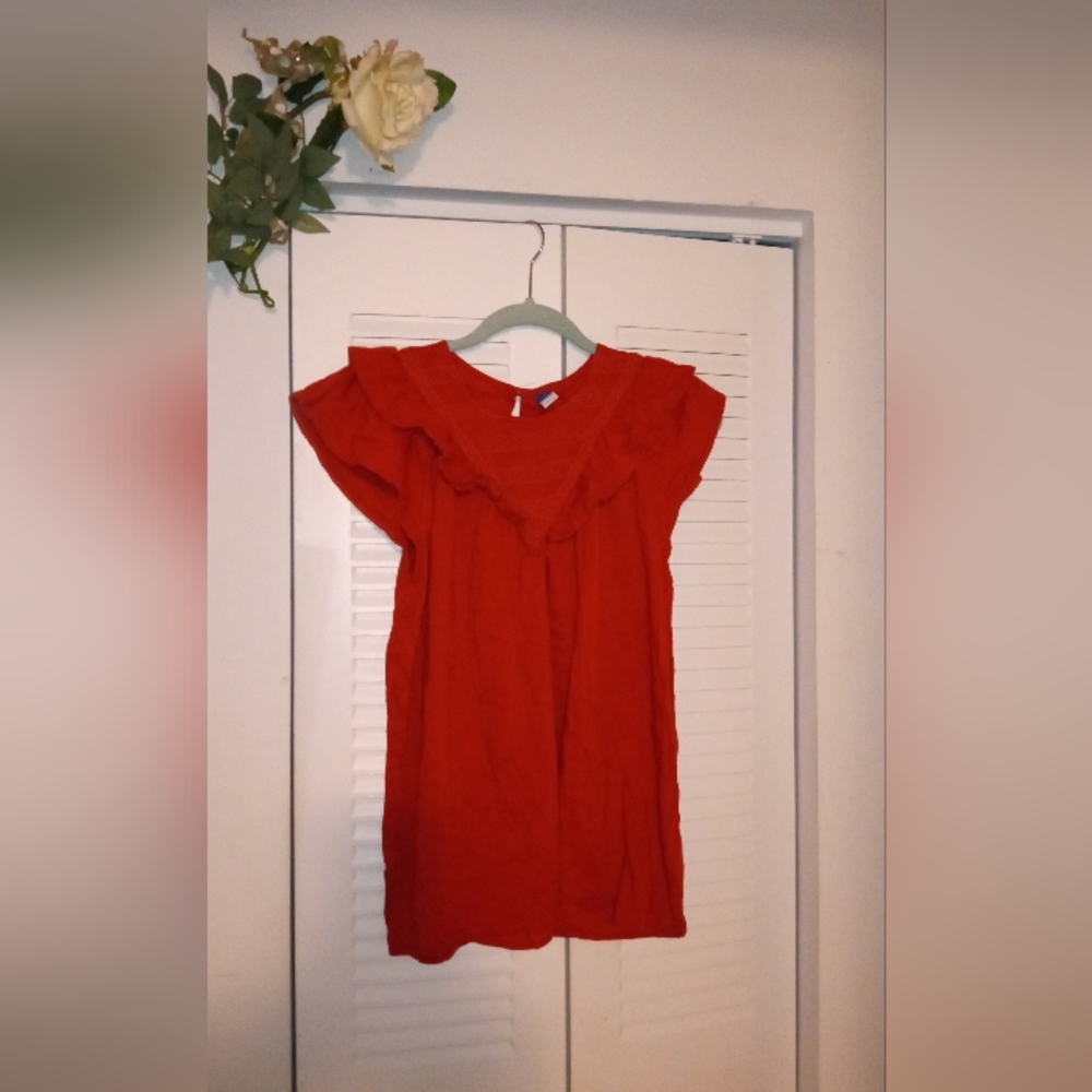 Red  Ruffle Top